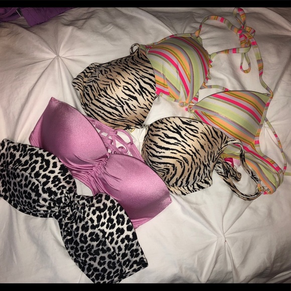 VS swimwear- 4 tops 34D (leopard is 34DD) - Picture 1 of 2